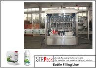 Garis Pengisian Botol Cair Dengan Mesin Pembungkus Botol Dan Mesin Pelabelan Sisi Ganda