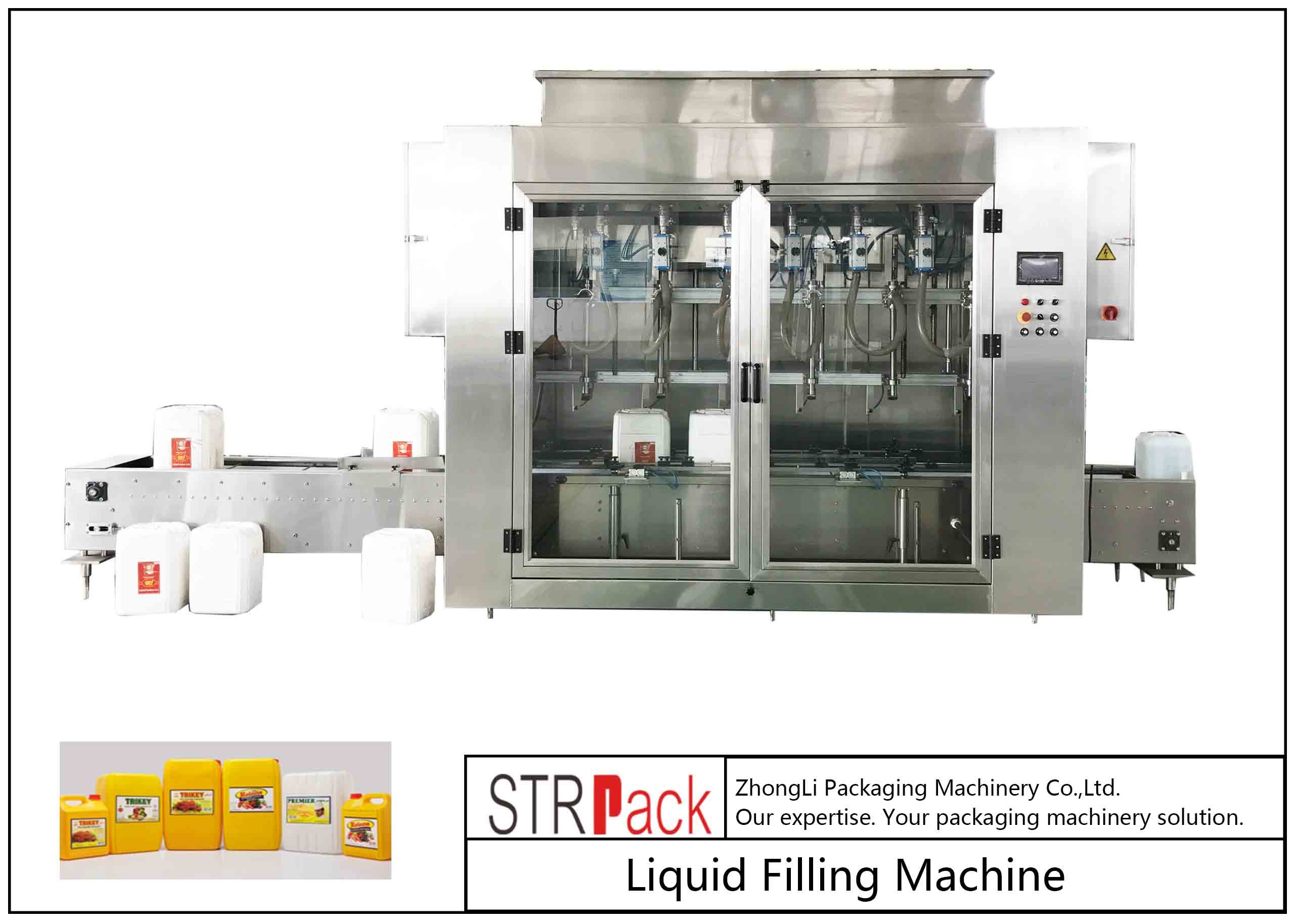 Net Weigh 6 Head Liquid Filling Machine Untuk Bahan Kimia Pestisida Dan Mesin Pengisian Cairan Otomatis Pupuk