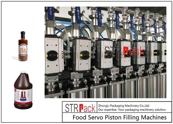 Lobe Pumps Automatic Liquid Filling Machine Untuk Chunk Paste